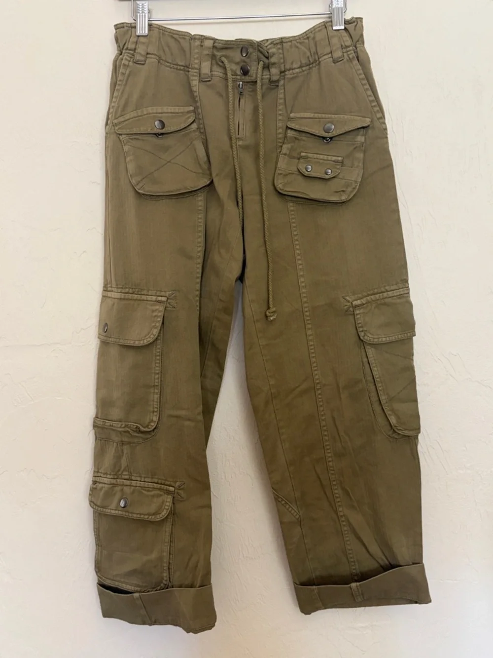 Free People/We The Free Olive Tahiti Pull On Cargo Pant. Worn Once! Like New! - Picture 1 of 10